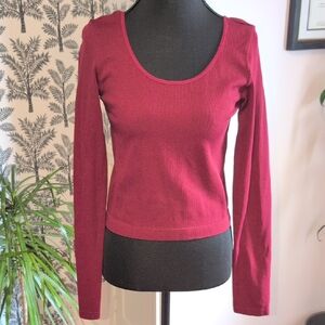 Wild Fable Burgundy Ribbed Top